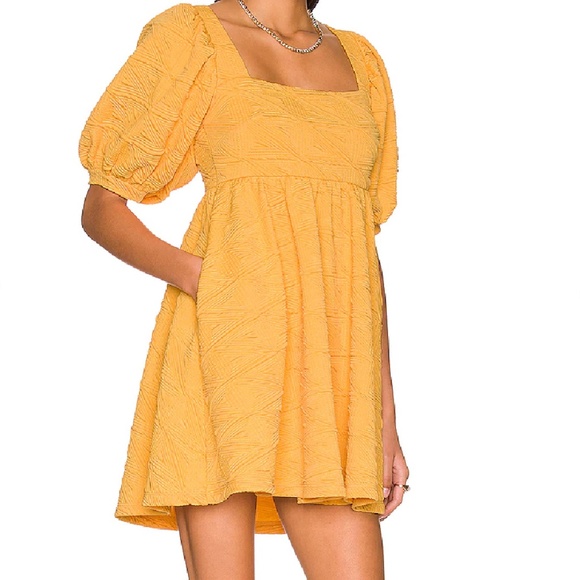 Free People Violet Mini Bubble Dress in Carrot Ginger - Picture 2 of 5